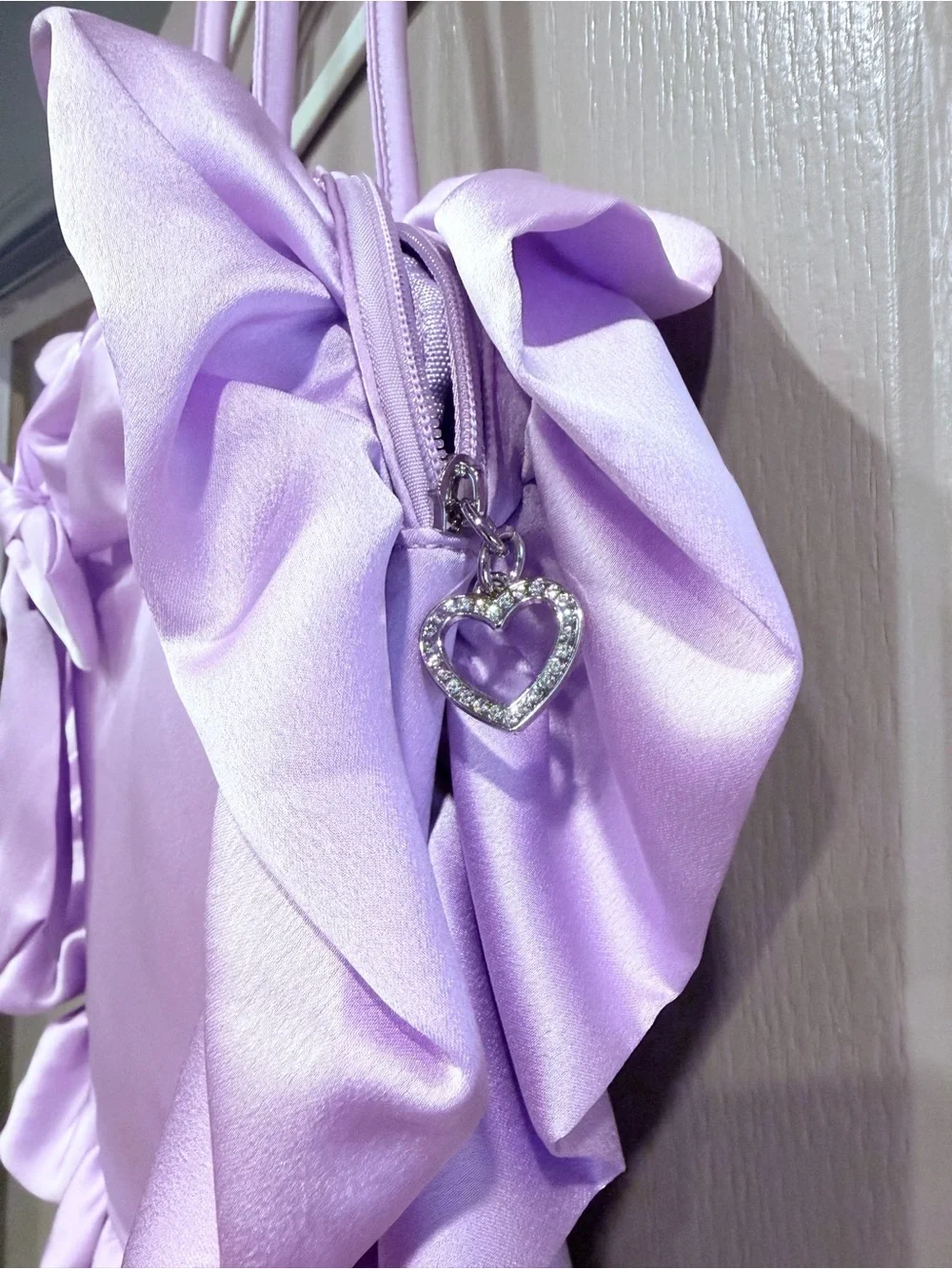 Sugar Thrillz Lavender Heart Ruffle Shoulder Bag - Picture 2 of 5